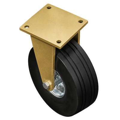 306mm Fixed Castor - Elastic Rubber Wheel, 450kg Load Capacity