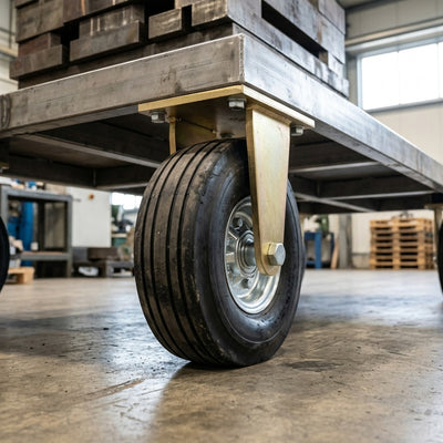 306mm Fixed Castor - 700kg Load Capacity, Elastic Rubber Wheel