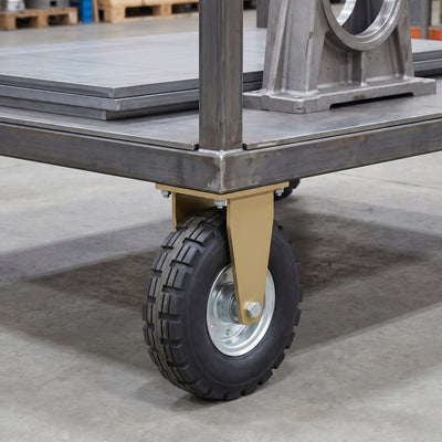 525mm Heavy Duty Fixed Castor Black Elastic Rubber Wheel Block Rib Tread Ball Bearing Top Plate 1885kg Load Capacity 1