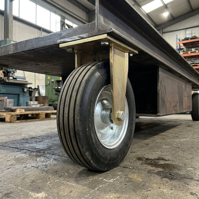 405mm Fixed Castor - Elastic Rubber Wheel, 950kg Load Capacity
