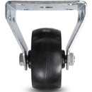 White Smoke Pressed Steel Fixed Castors With Black Polypropylene Wheel - 50mm to 100mm