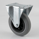 100mm Fixed Castor Grey Rubber Wheel - 320kg Load Capacity