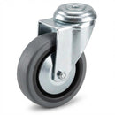 100mm Swivel Bolt Hole Castor | Anti-Static Grey Thermoplastic Rubber | 100kg Capacity