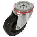 100mm Swivel Bolt Hole Castor | Black Elastic Nylon Wheel | 200kg Capacity