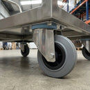 200mm Stainless Steel Swivel Castor – Grey Rubber Wheel