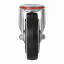 160mm Swivel Bolt Hole Castor | Black Elastic Rubber Wheel | 350kg Capacity | Premium Aluminium Centre