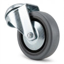 100mm Swivel Bolt Hole Castor | Anti-Static Grey Thermoplastic Rubber | 100kg Capacity