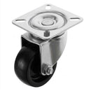 White Smoke Pressed Steel Swivel Castors With Black Polypropylene Wheel - 50mm to 100mm