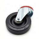 125mm Swivel Bolt Hole Castor | Black Elastic Rubber Tyre | Nylon Centre | 200kg Capacity