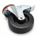 125mm Braked Swivel Bolt Hole Castor | Black Elastic Rubber Tyre | 200kg Capacity