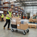 100mm Swivel Bolt Hole Castor | Black Rubber Tyre | Metal Centre | 75kg Capacity