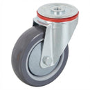 100mm Swivel Bolt Hole Castor | Anti-Static Grey Polyurethane | 150kg Load Capacity