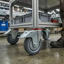 125mm Braked Swivel Bolt Hole Castor | Anti-Static Grey Polyurethane | 160kg Load | UK Stock