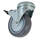 100mm Braked Swivel Bolt Hole Castor | Anti-Static Polyurethane | 125kg Capacity