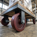 Red Polyurethane Wheel 200mm Cast Iron 20mm Bearing