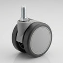 65mm Twin Rubber Wheel Castor - M10 Threaded Stem