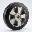 180mm Rubber Wheel with Aluminium Centre – 25mm Bore