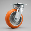 8" Ergonomic Wheel Swivel Kingpinless Castor with Top Plate