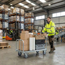 100mm Braked Swivel Bolt Hole Castor | Grey TPR Wheel | 100kg Capacity