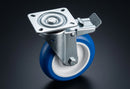 125mm Braked Castor – Polyurethane Wheel on Nylon Centre