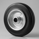 100mm Solid Black Rubber Wheels with Metal Centre, 70kg Capacity