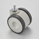50mm Twin Wheel Castor with M10x25mm Threaded Stem
