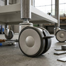 50mm Twin Wheel Castor with Threaded Stem and Brake
