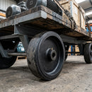 Black Rubber Wheel 150mm Cast Iron 20mm Bore