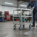 Premium 125mm Diameter Wheel with Grey Thermoplastic Rubber and Metal Threadguards for Heavy Loads