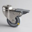 80mm Stainless Steel Braked Bolt Hole Castor – ESD Wheel