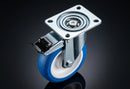 200mm Stainless Steel Braked Castor – Polyurethane Wheel