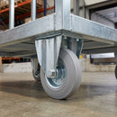 100mm Fixed Castor – Grey Rubber Wheel, 75kg Load Capacity
