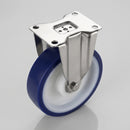 250mm Fixed Castor - Stainless Steel with Polyurethane Wheel