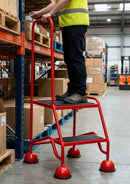 2-Step Mobile Safety Steps – 570mm Height, Ribbed Rubber Treads