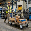Slate Gray Pressed Steel Fixed Castors With Black Polypropylene Wheel - 50mm to 100mm
