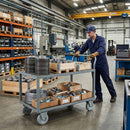 Dim Gray Pressed Steel Fixed Castors with Grey Rubber on Pressed Steel Wheel - 80mm to 200mm