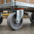 Slate Gray Pressed Steel Swivel Castors With Grey Cast Iron Wheel - 80mm & 100mm