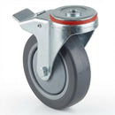 100mm Braked Swivel Bolt Hole Castor | Anti-Static Polyurethane | 150kg Capacity