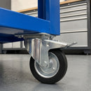 100mm Braked Swivel Castor Black Rubber on Pressed Steel Wheel Roller Bearing Top Plate 70kg Load Capacity 3
