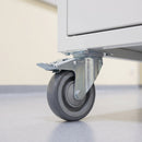 100mm Braked Swivel Castor Grey Electro Conductive Polyurethane Wheel Top Plate 150kg Load Capacity 1