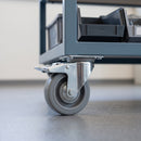 100mm Braked Swivel Castor Grey Electro Conductive Polyurethane Wheel Top Plate 150kg Load Capacity 3