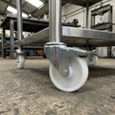 100mm Braked Swivel Castor White Nylon Wheel Plain Bearing 12mm Bolt Hole 120kg Load Capacity 1