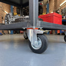100mm Directional Brake Castor Black Rubber Wheel 100 x 85mm Top Plate 75kg Load Capacity 1