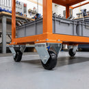 100mm Fixed Castor Black Polypropylene Wheel Top Plate 85kg Load Capacity 3