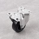 100mm fixed top plate castor black rubber wheel 150kg, top view on grey marble