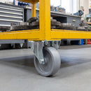 100mm Fixed Castor Grey Cast Iron Wheel Top Plate 140kg Load Capacity 1