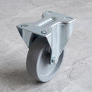 100mm Fixed Castor Grey Cast Iron Wheel Top Plate 140kg Load Capacity 3