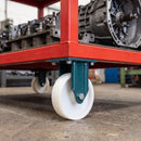 100mm Fixed Castor White Nylon Wheel Ball Bearing Top Plate 300kg Load Capacity 1