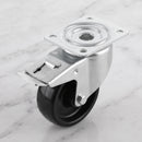 100mm High Temperature Braked Castor Black Phenolic Wheel Top Plate 125kg Load Capacity 2