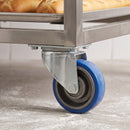 100mm High Temperature Swivel Castor Blue Rubber Wheel Top Plate 60kg Load Capacity 1